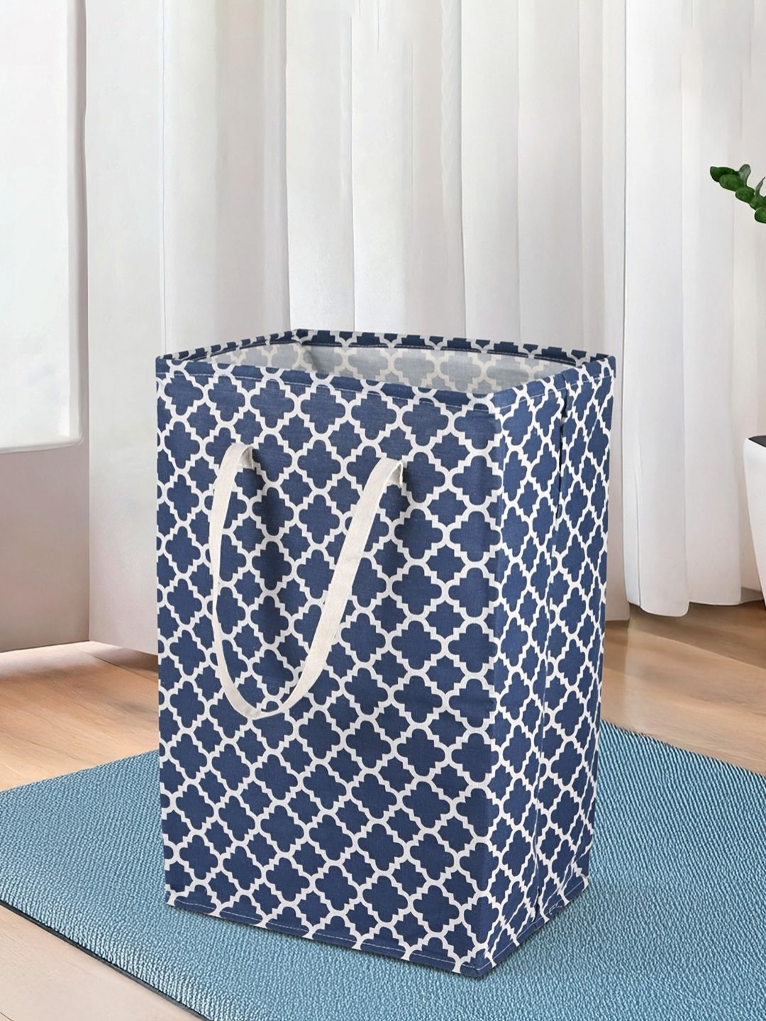 Aura Blue Large Cloth Laundry Bag With Handles