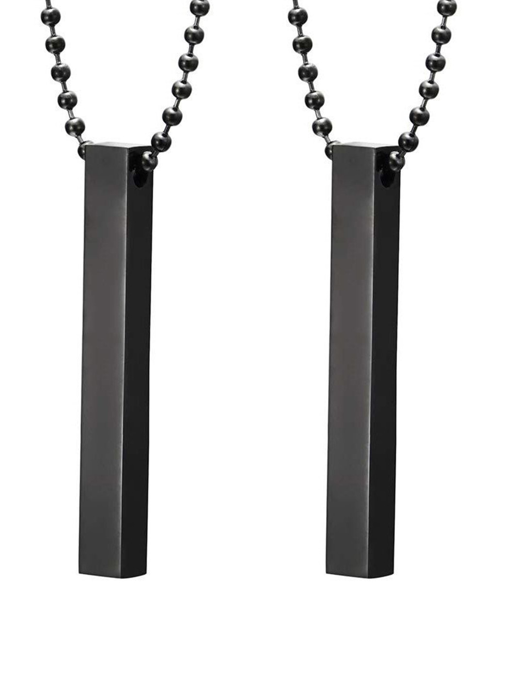 Stylewell Men Set Of 2 Stainless Steel Geometric Shape Pendants With Chains