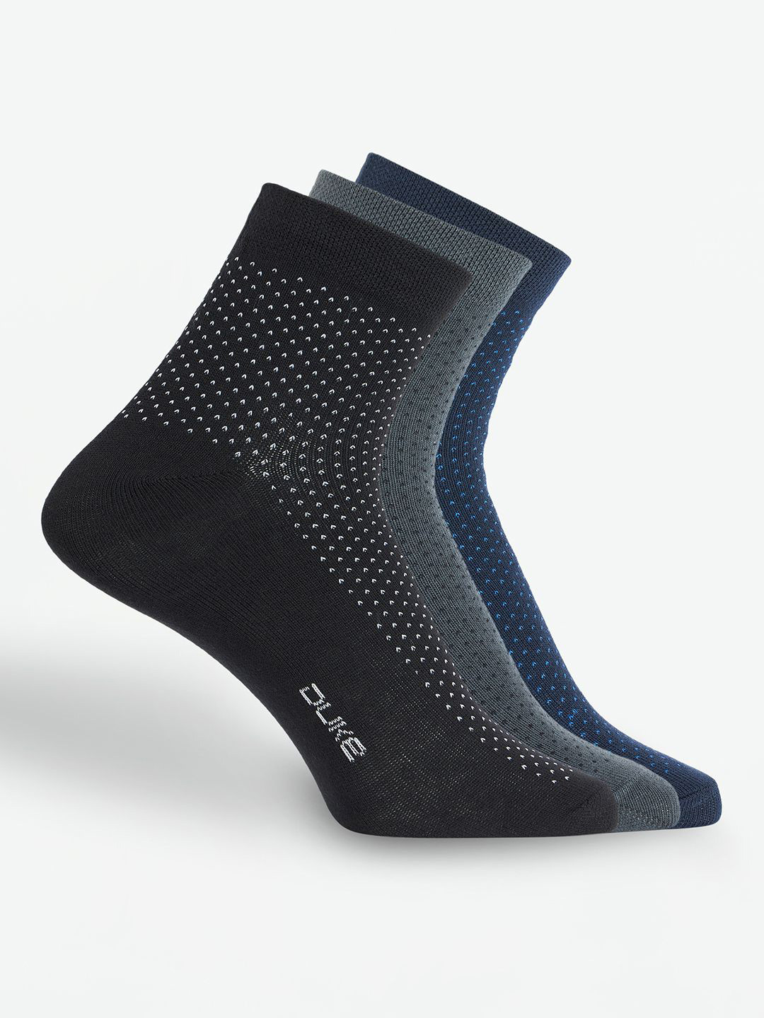 Duke Men Pack Of 3 Assorted Cotton Ankle-Length Moisture Control Socks