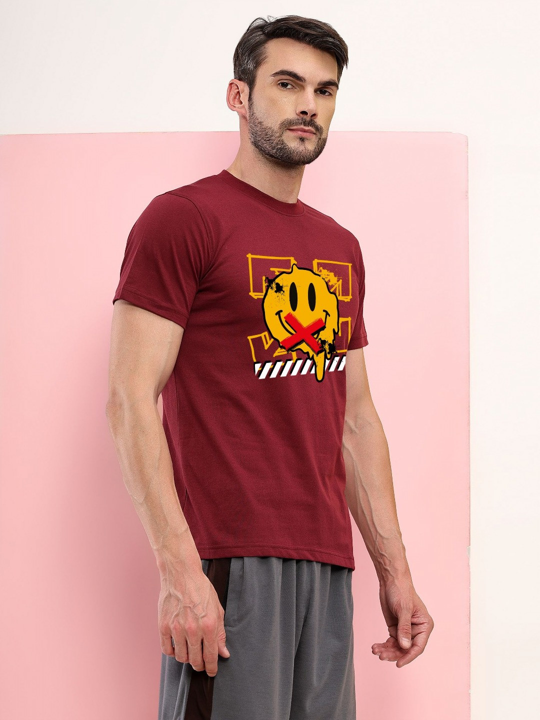 T.T. Graphic Printed Round Neck Regular Sleeves Regular Fit T-shirt