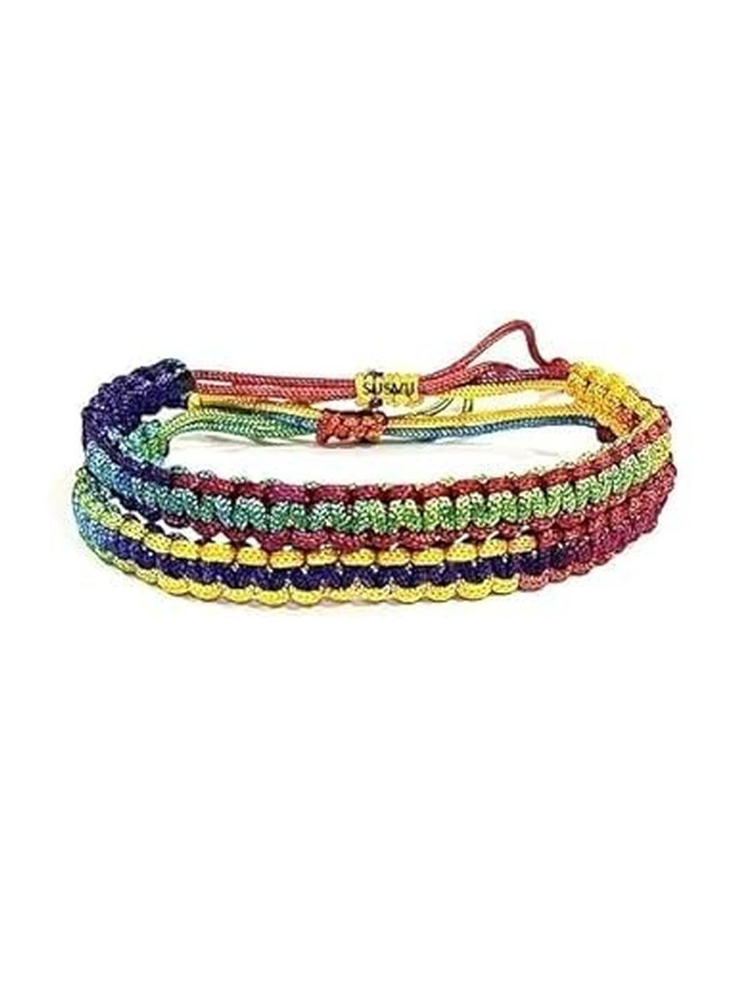 SUSVIJ Unisex Multi-Colour Pack Of 2 Drawstring Bracelet