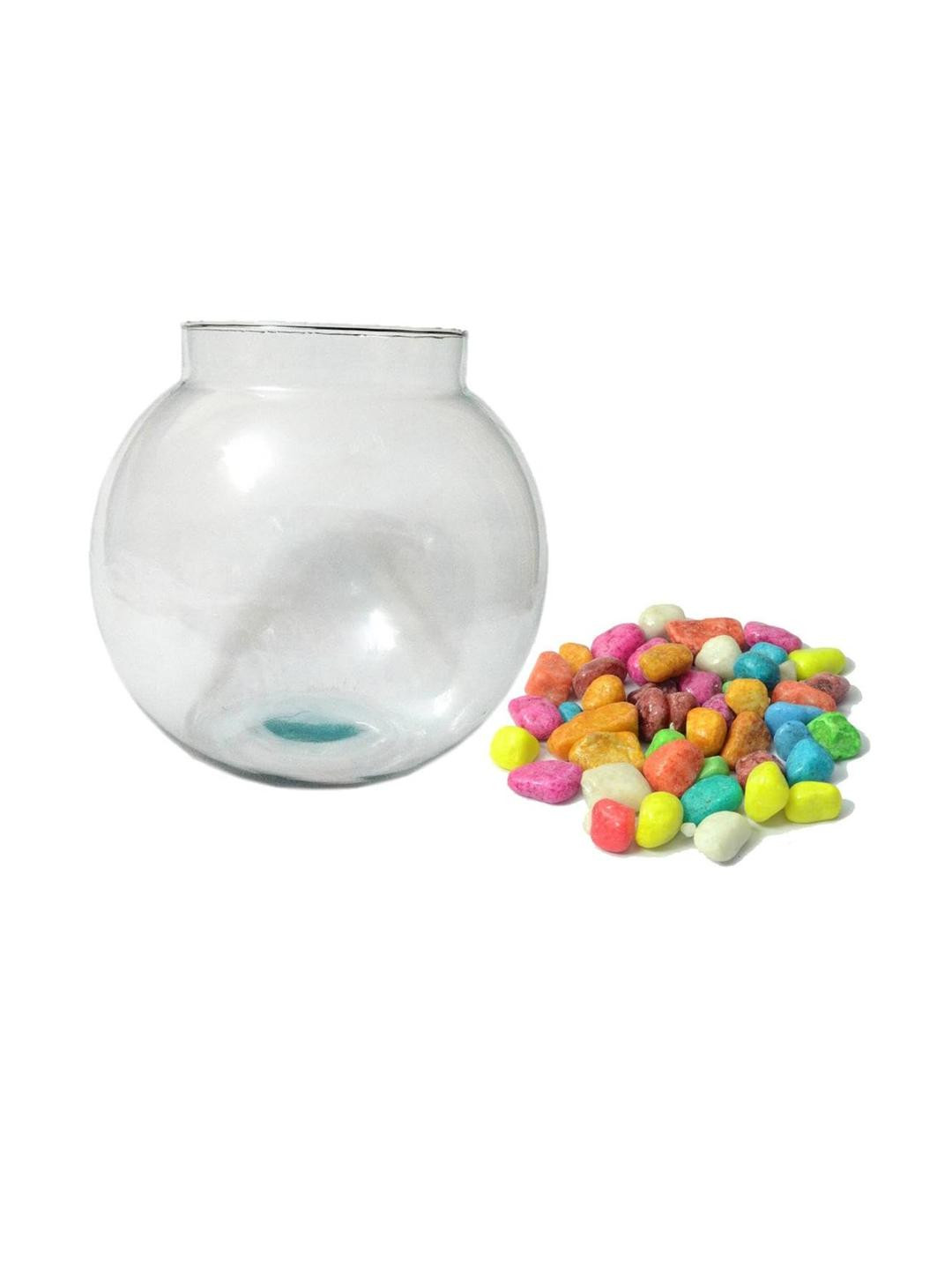 Somil Transparent Round Decorative Glass Fish Pot 1L