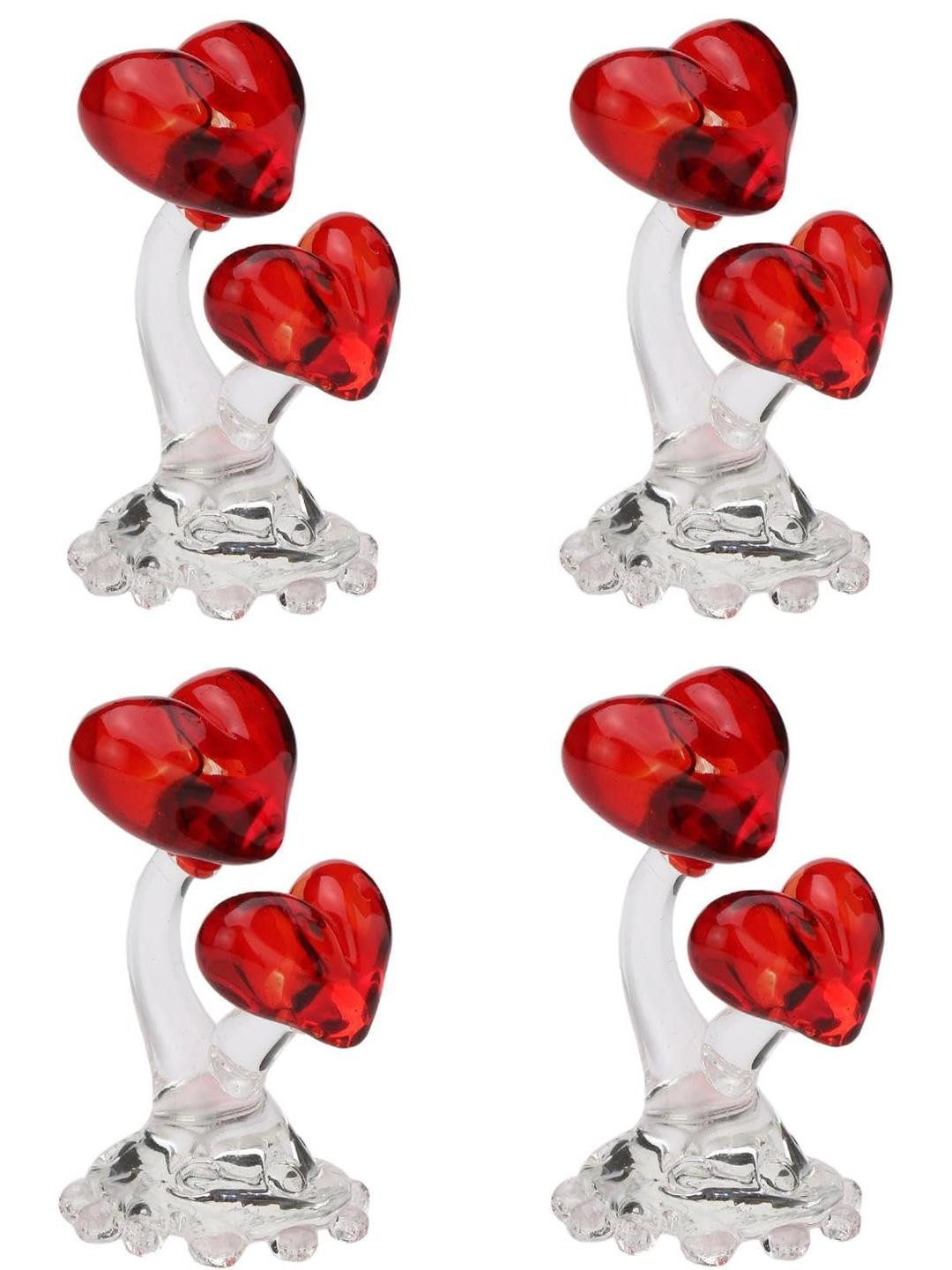 SOMIL Pack of 4 Red Heart Showpieces