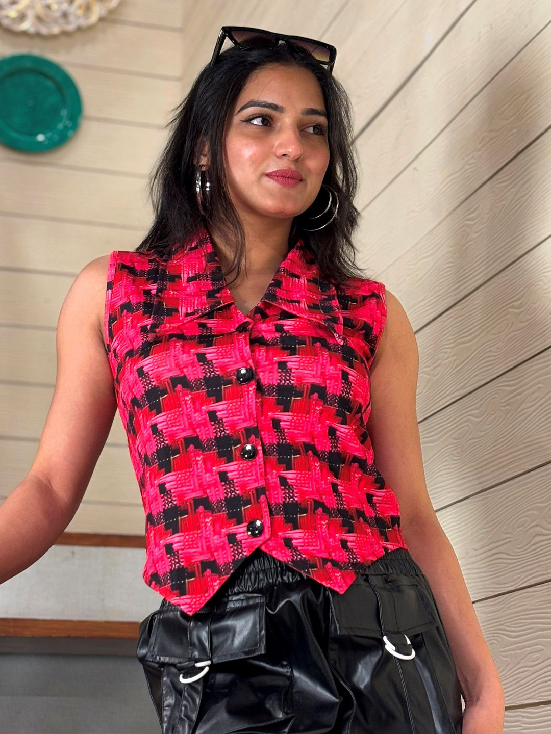 TANDUL Checked Waistcoat