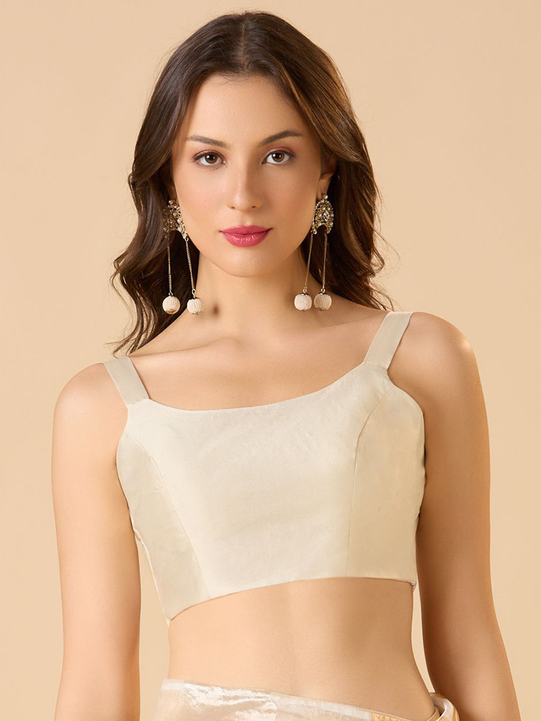 SALWAR STUDIO Shoulder Strap Readymade SareeBlouse