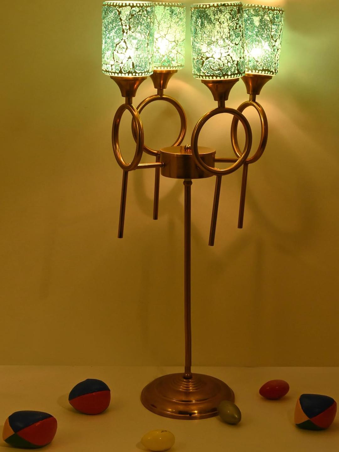 SOMIL Blue Textured Cylinder Shape Floor Lamps 32 x 32 x 72 CM