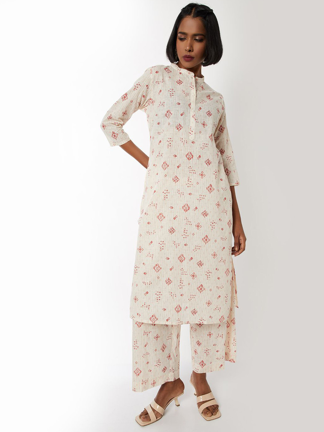 max Women Floral Print Cotton Kurta Set With Slim Pant