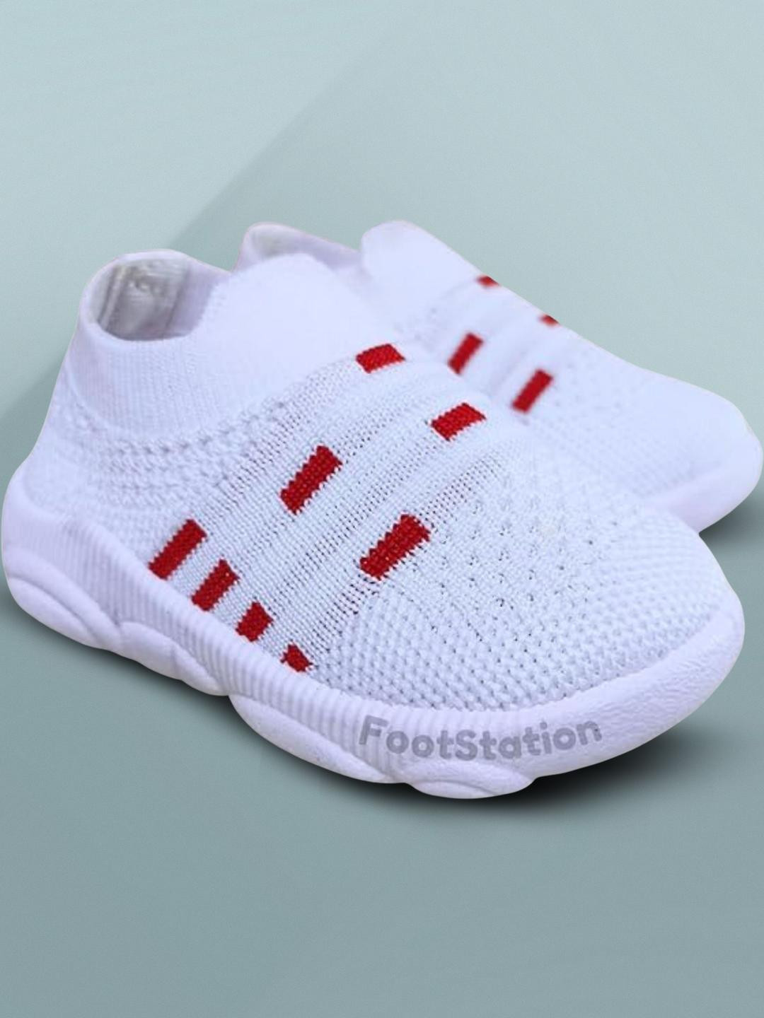 FootStation Kids White Slip-On Sneakers