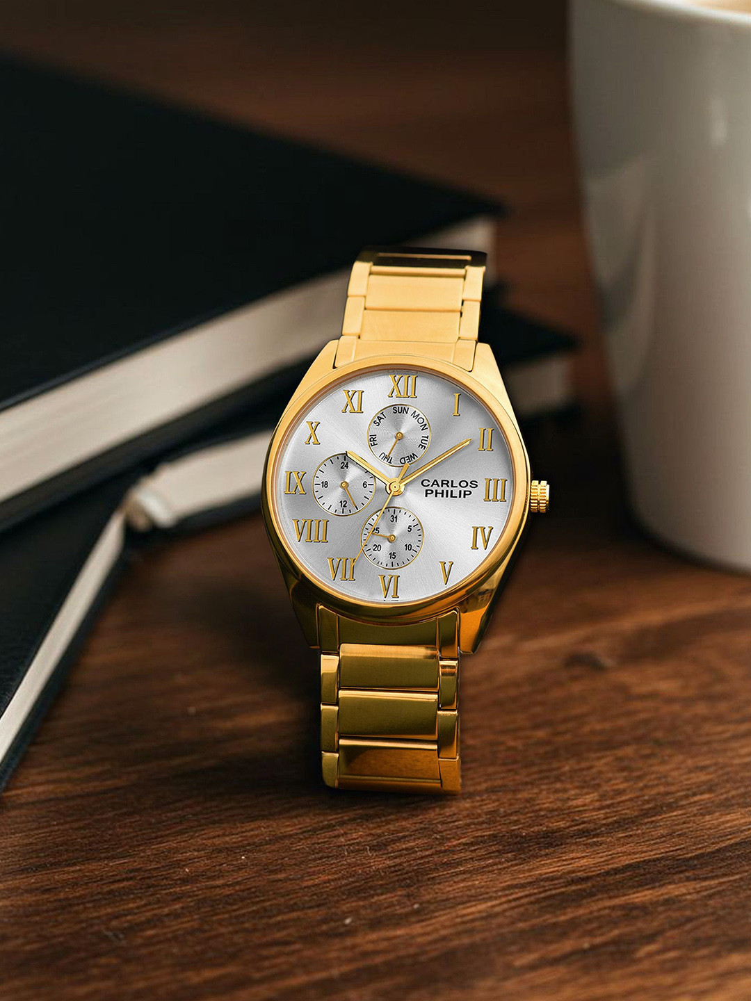 CARLOS PHILIP Men Stainless Steel Bracelet Style Straps Analogue Watch Element RSG 17