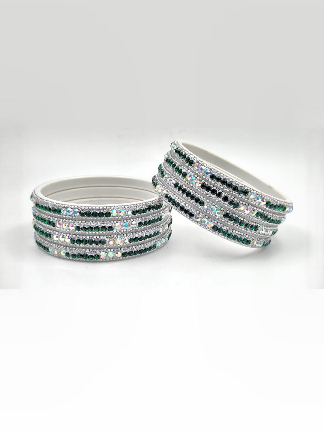 RAF DUKAN Set of 8 Artificial Stones studded Bangles