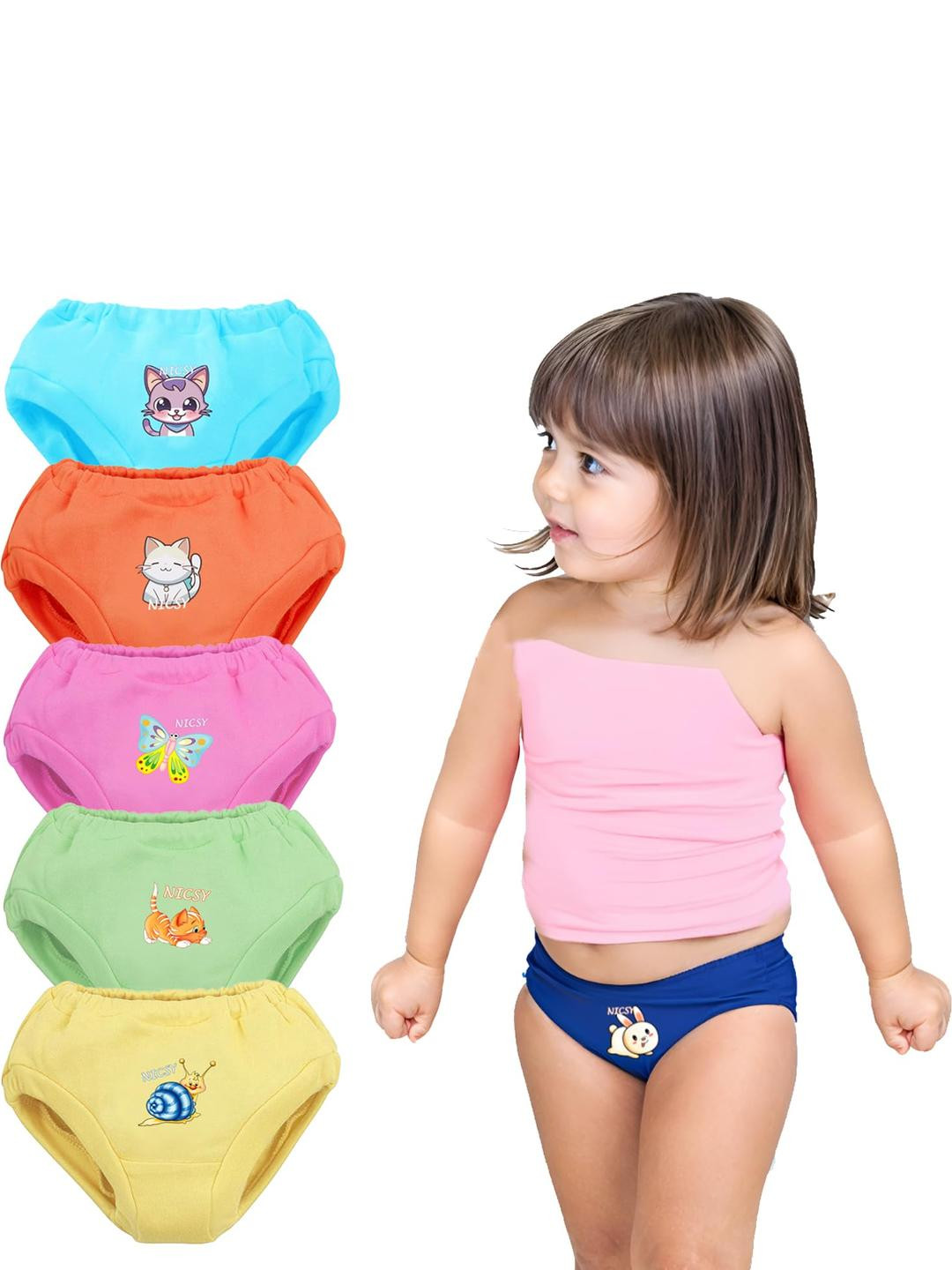 Nicsy Set of 5 Mid-Rise Basic Briefs