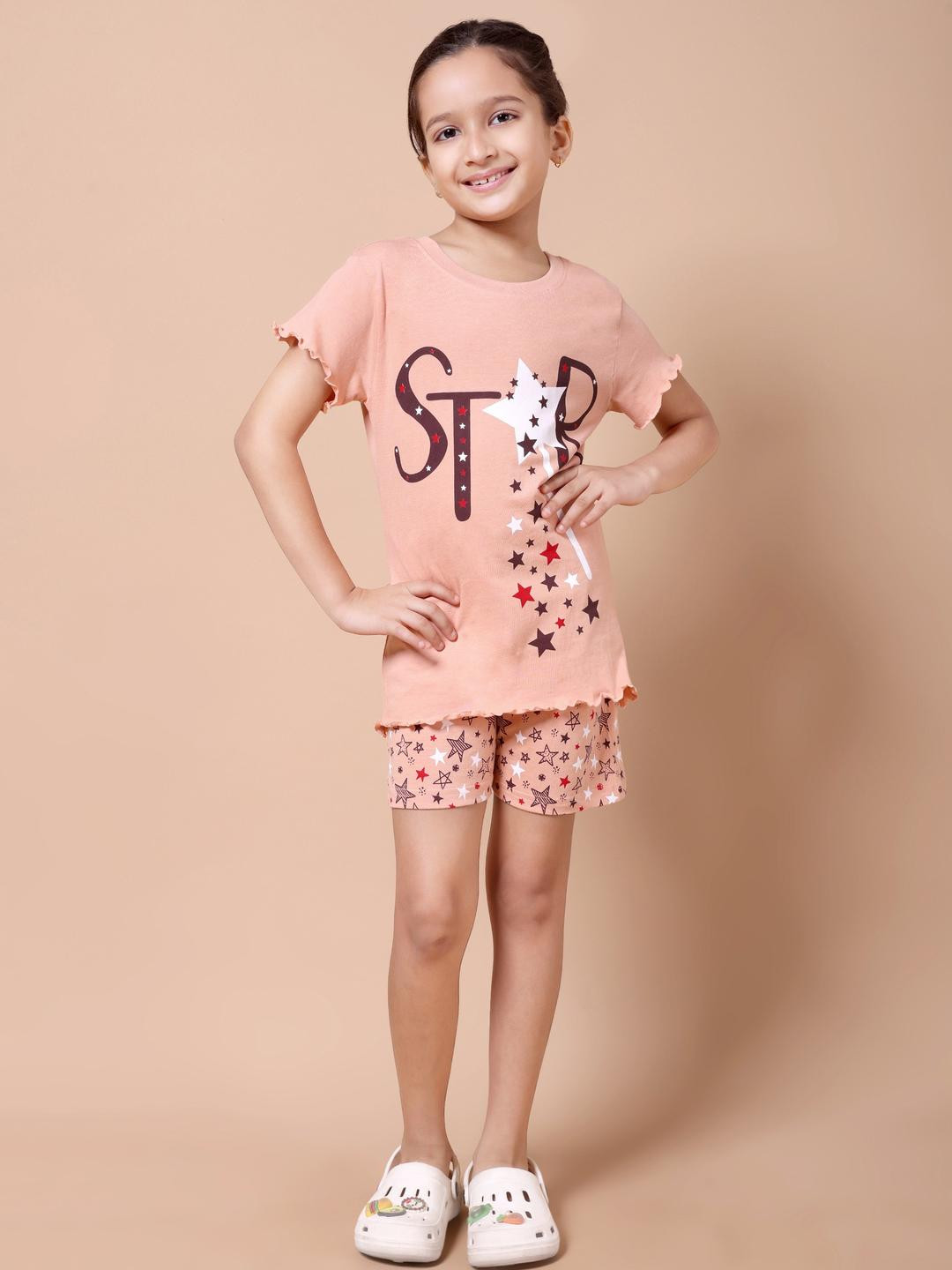 FREEZE & FROST Girls Peach Clothing Set