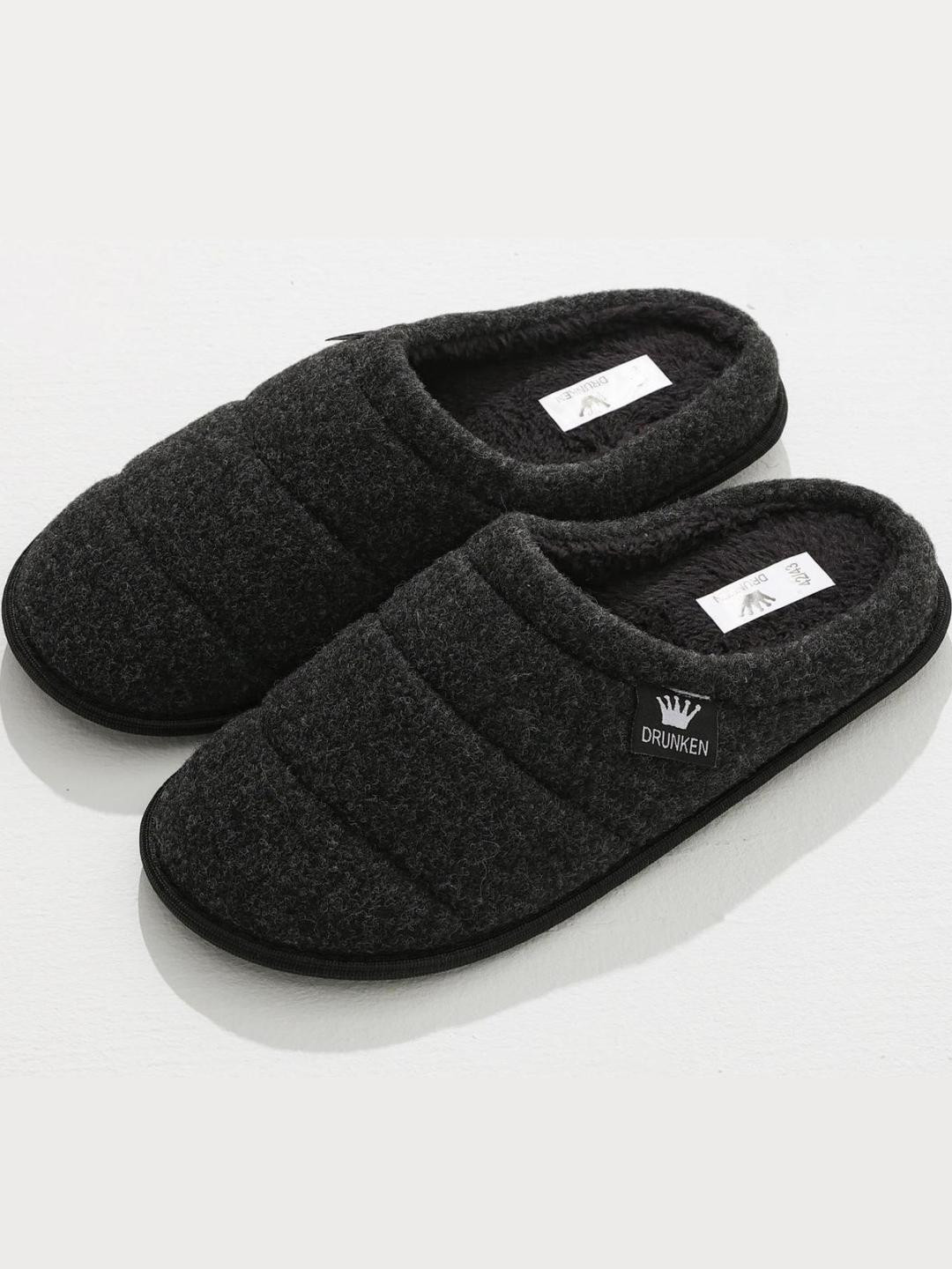 Drunken Men Winter Self Design Grey Room Sliders
