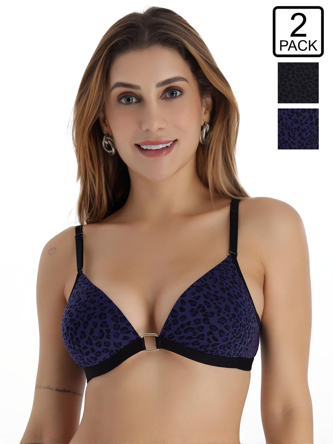 SELFCARE Purple Non-Wired Lycra Plunge Bra