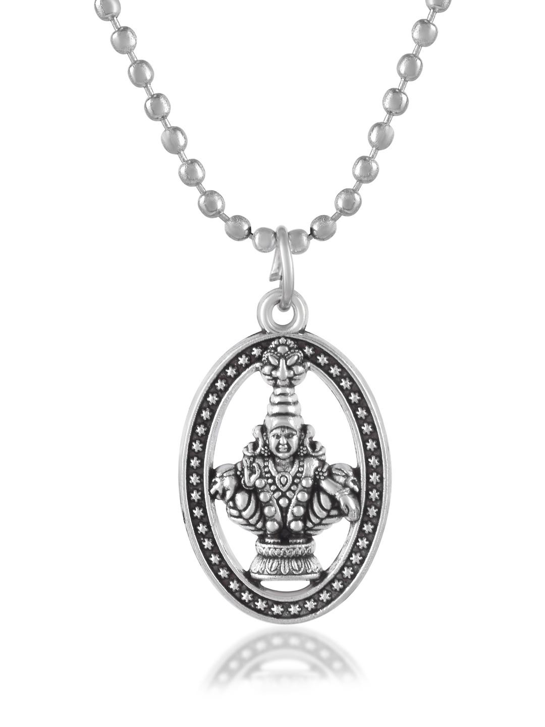 Morir Ayyappan Ayyappa Swamy Lord Murugan Sabarimala Oxidised Oval Pendant