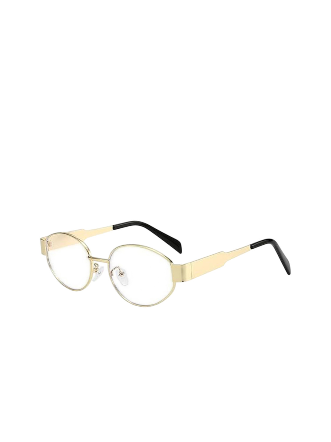 VONDYKE Men Clear Lens & Gold-Toned Oval Sunglasses