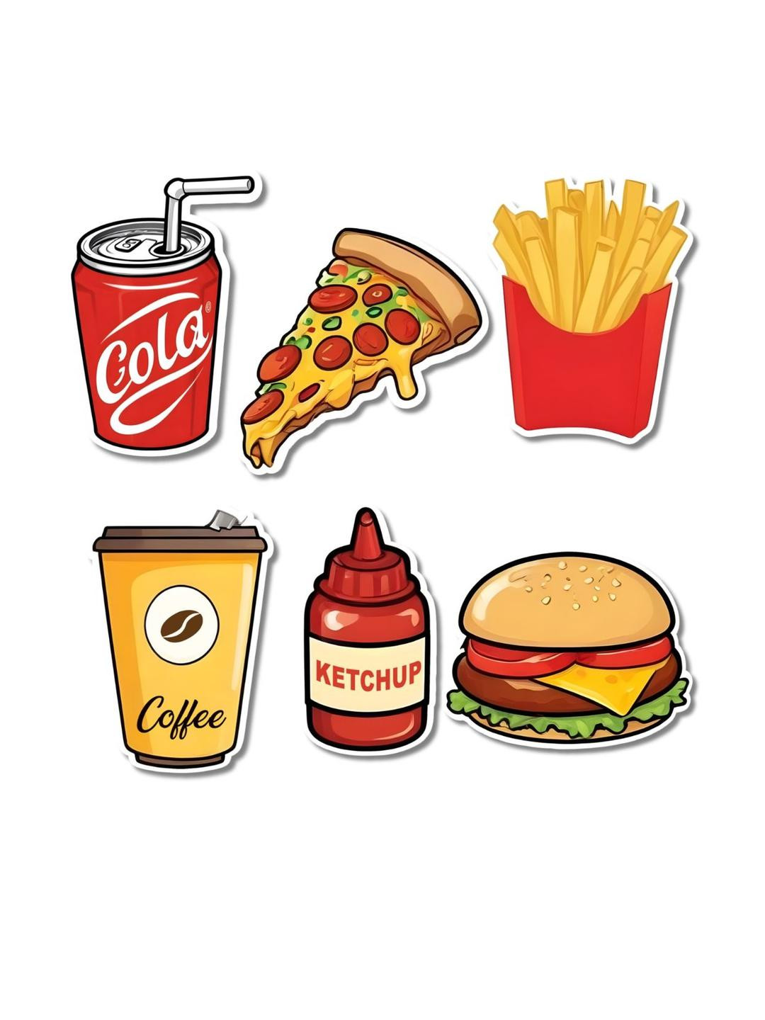 Evercaregifts Set Of 6 Fast Food Fridge Decoration magnets