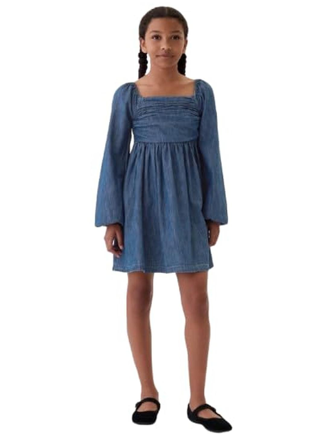 Trooking Fashions Denim Full Sleeve Tiered Dress