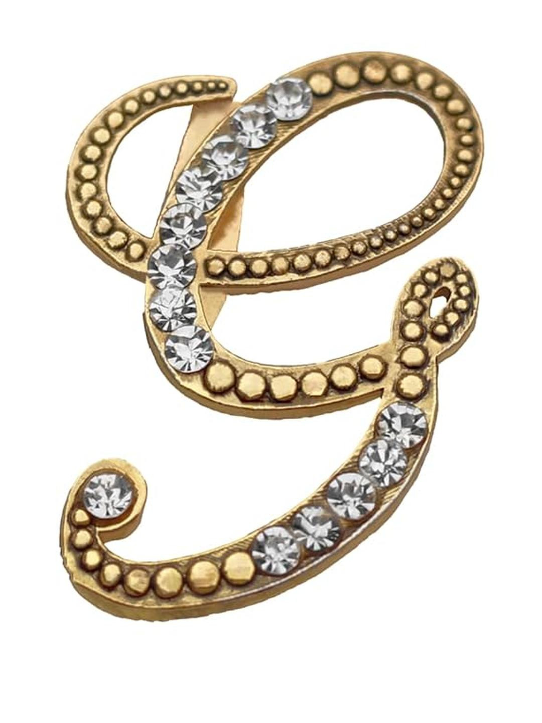 FURE Antique Golden Alphabet G Initial Brooch