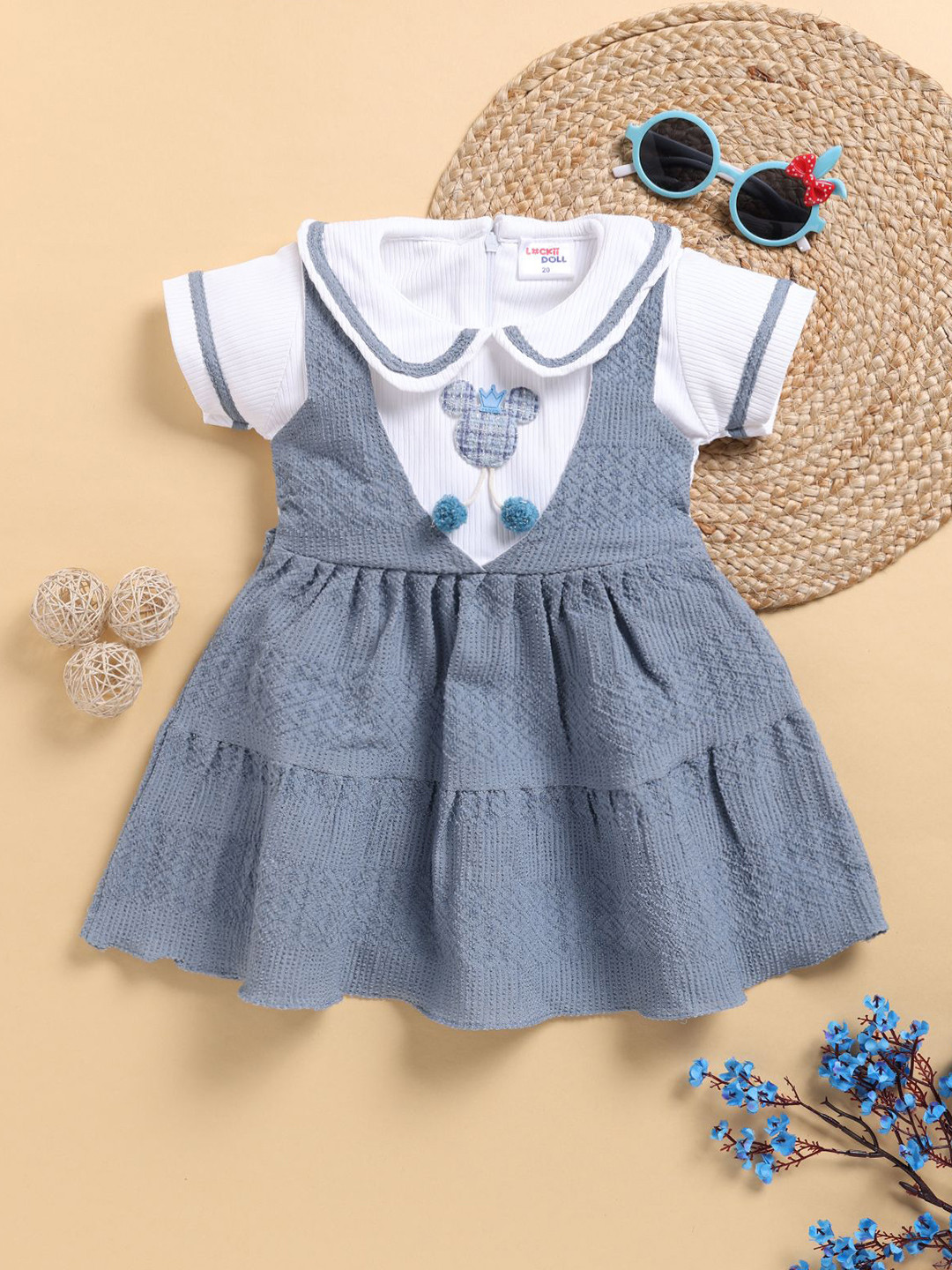 LACKii DOLL Girls Layered Fit & Flare Dress