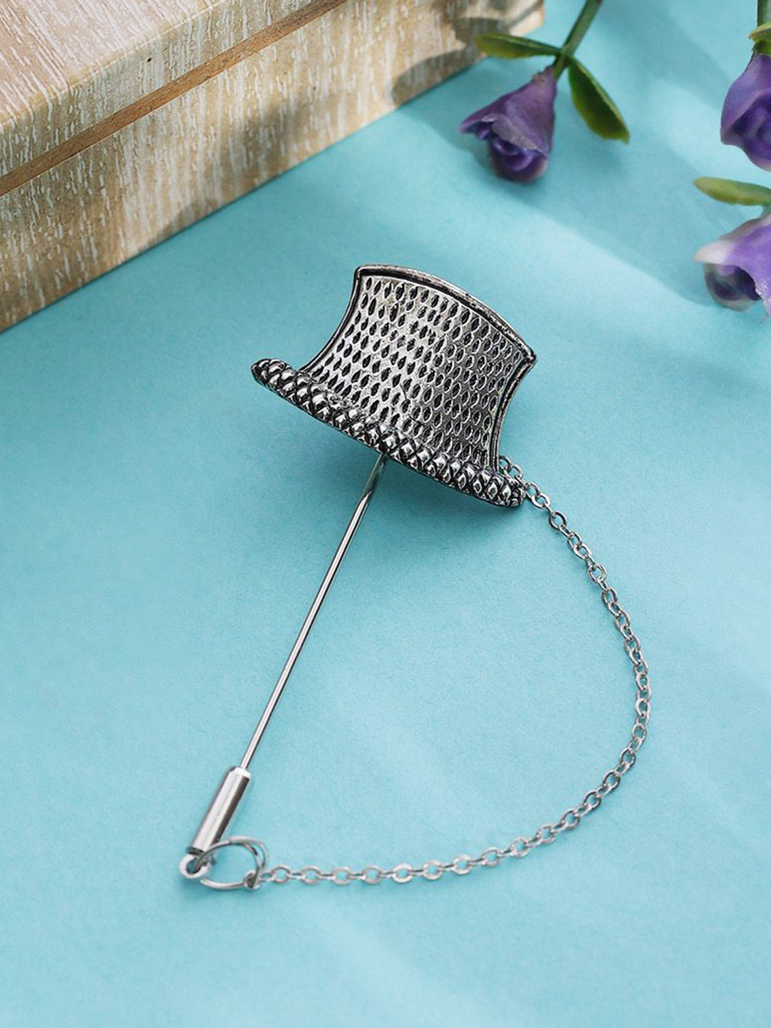 ELLIS Men Vintage Hat Minimal Lapel Pin Brooch