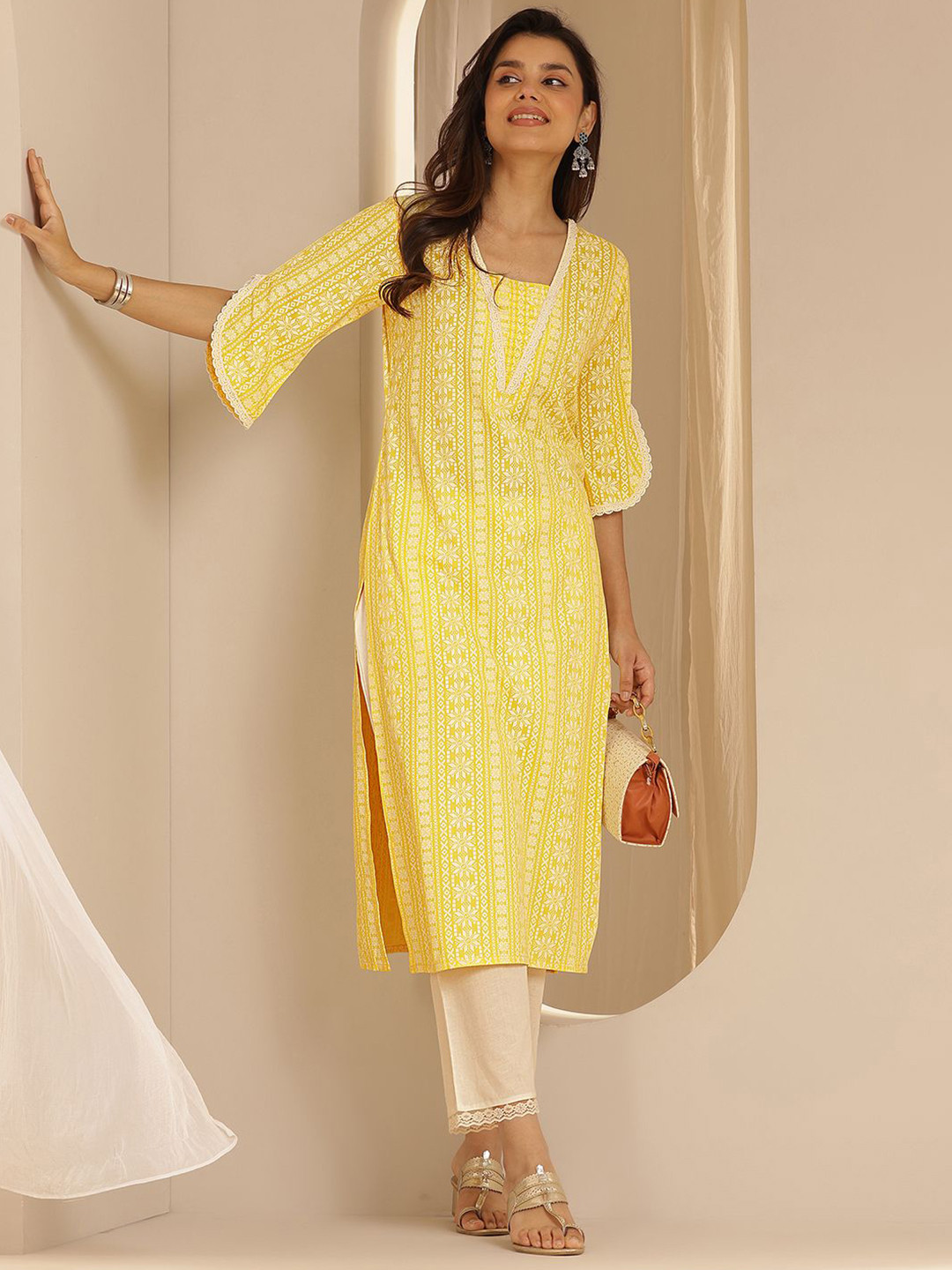 Libas Women Floral Printed Daily Straight Kurta