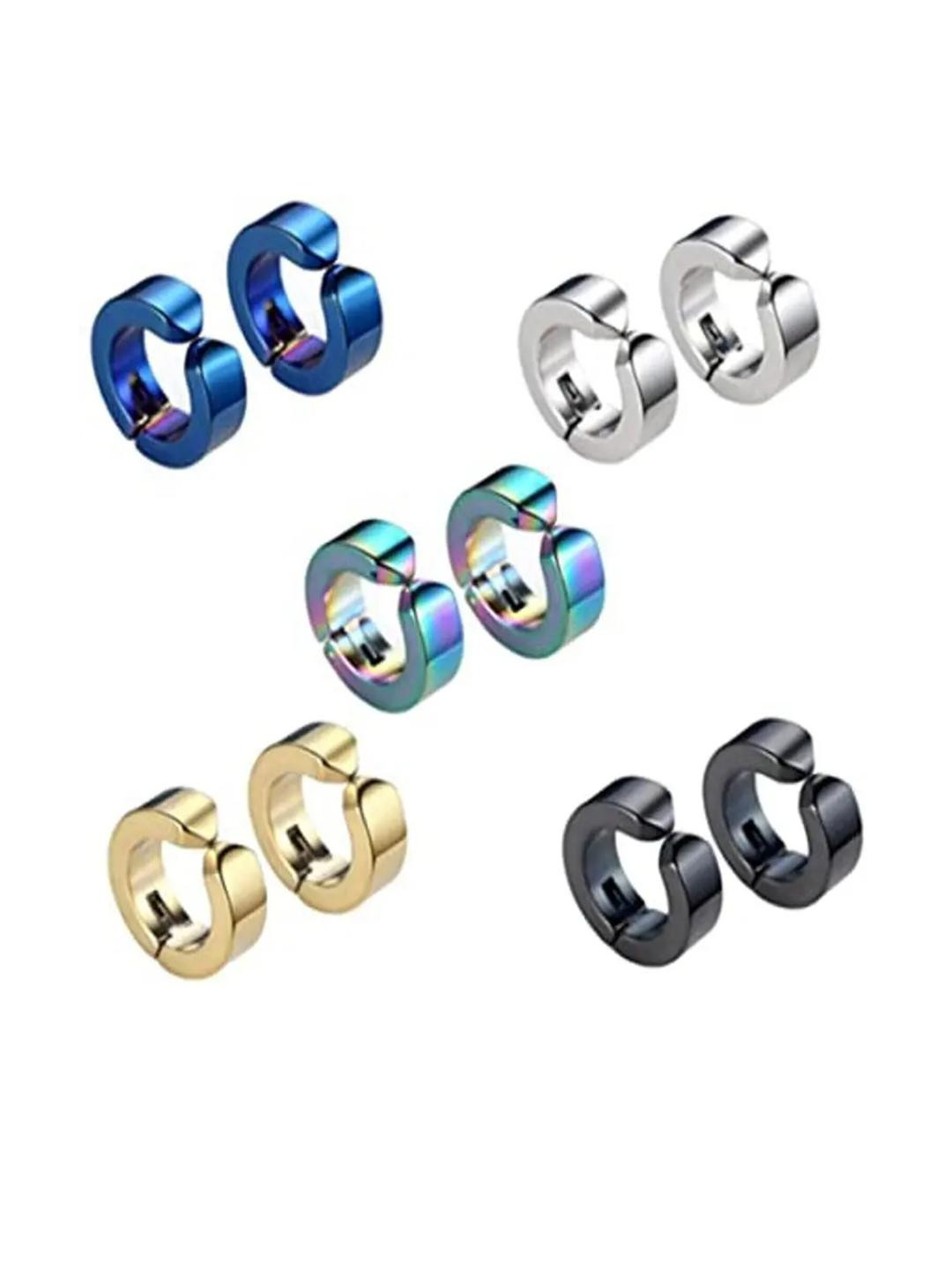 LVISHI Set Of 5 Circular Ear Cuff Earrings