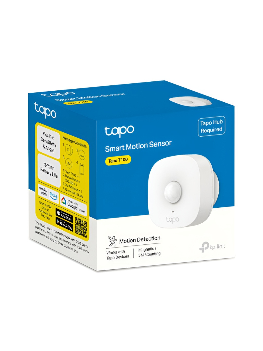 TP-Link Tapo T100 120deg Battery-Powered Motion-Activated Smart Motion Sensor Light