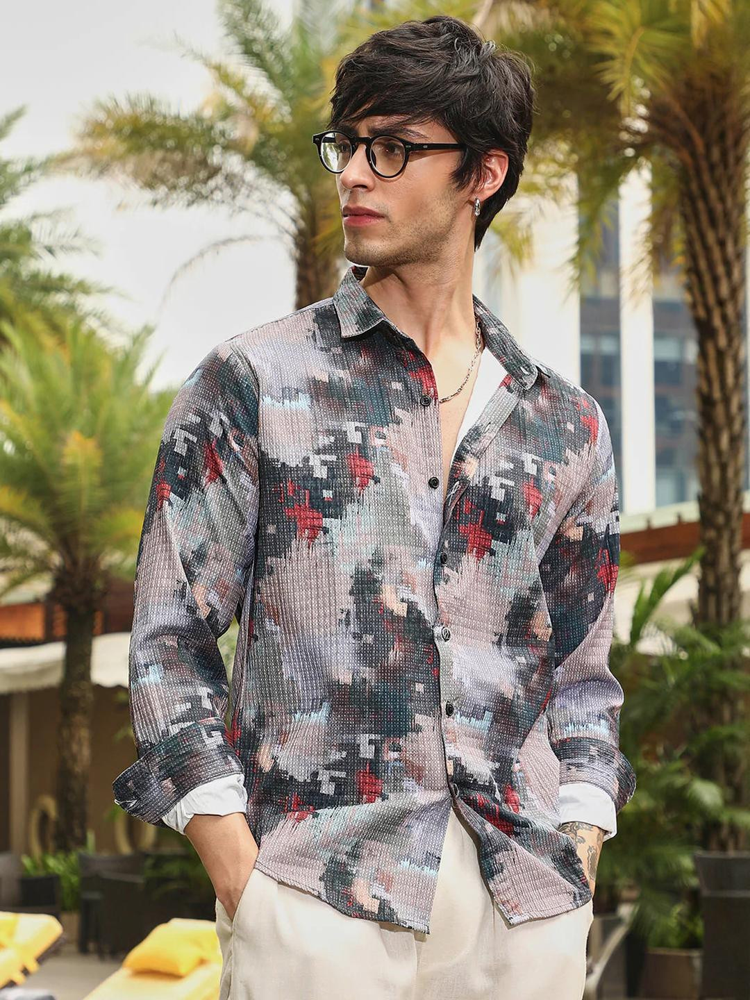 SZN Polyester Long Sleeves Printed  Men's Shirt