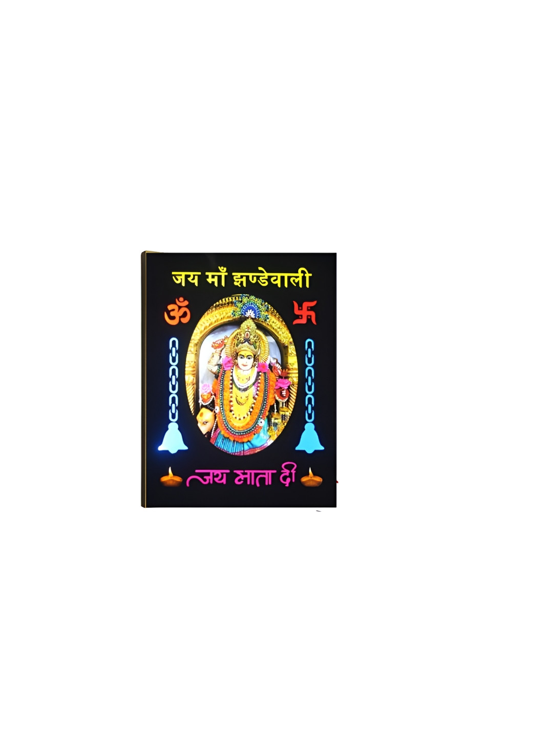 SHRI KHATU SHYAM CREATION Black & Yellow Religious Wooden Wall Art