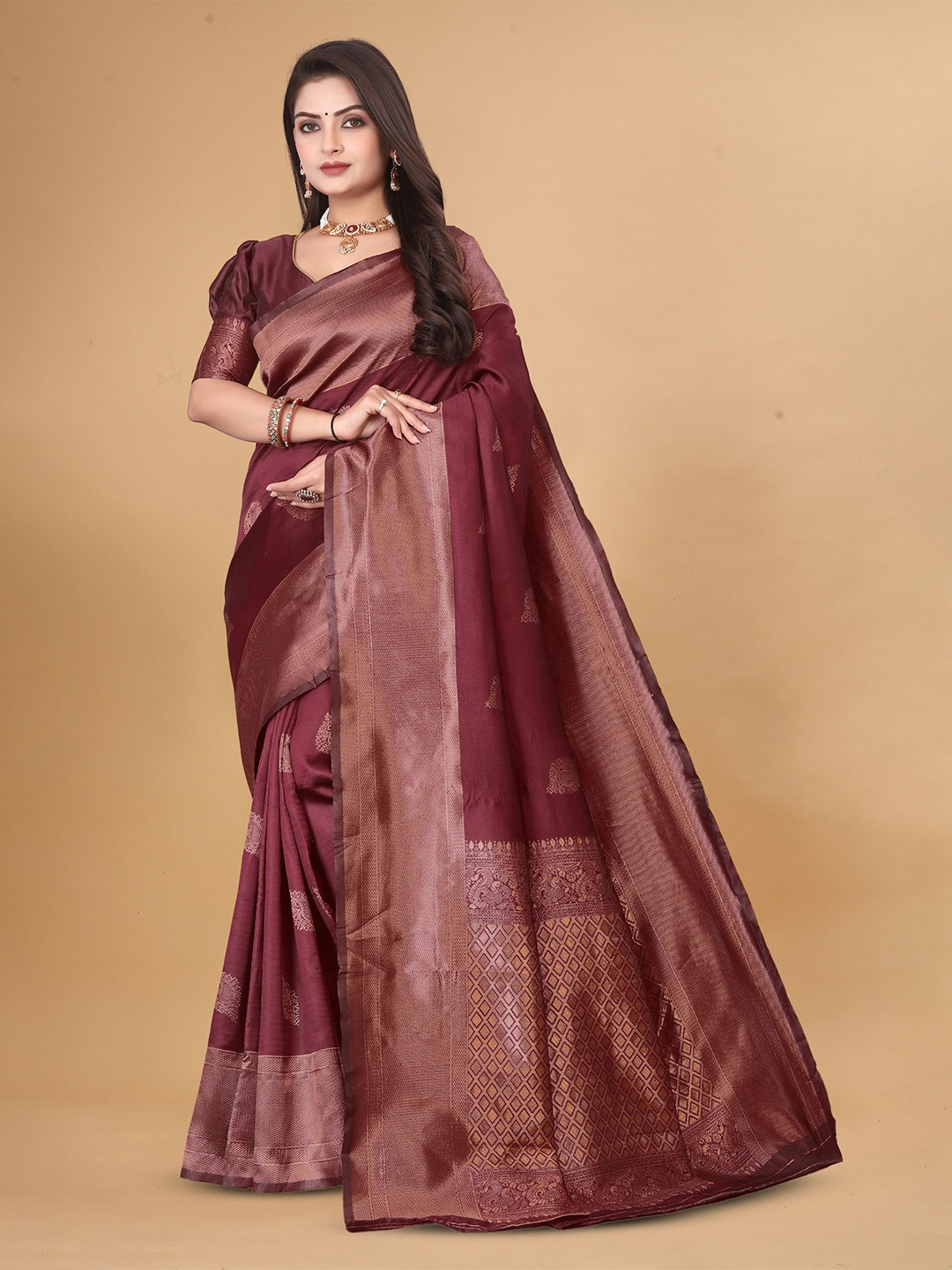 oxalis Woven Design Zari Art Silk Kanjeevaram Saree