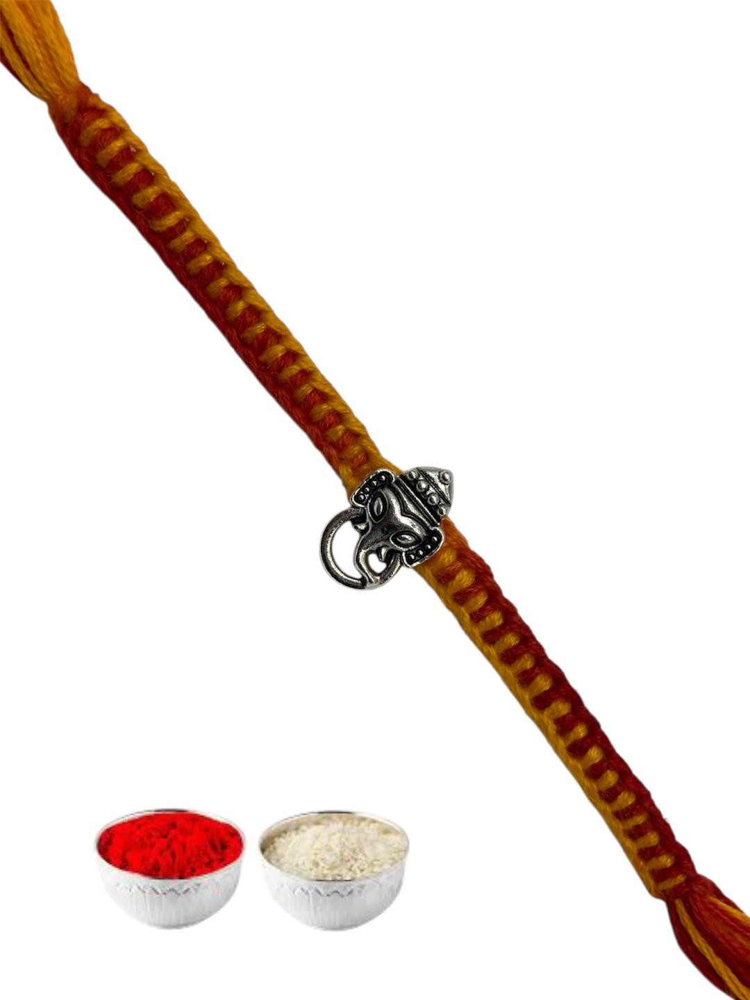 SOMYA Designer Ganesh ji Rakhi Assorted Rakhi, Chawal Roli Pack  Set (Rakhi, Chawal Roli Pack)