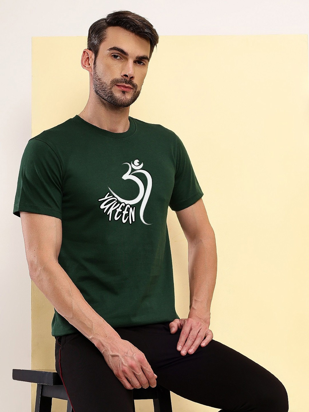 T.T. Graphic Printed Round Neck Regular Sleeves Regular Fit T-shirt
