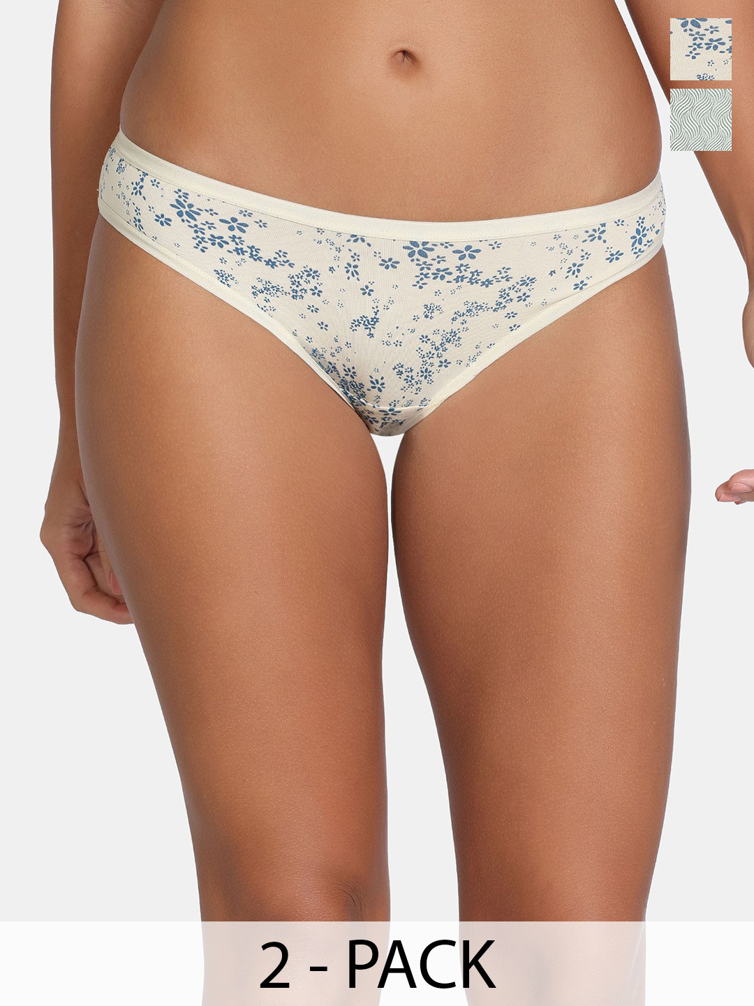 Zivame Pack Of 2 Printed Low-Rise Hipster Briefs ZI28D9-SummerSnd IbergG