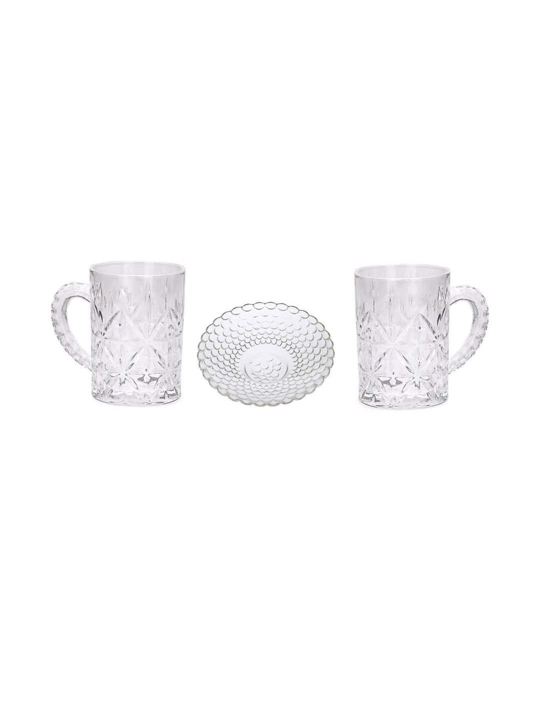 SOMIL Transparent 3 Pieces Glass Dishwasher Safe Dinner Set