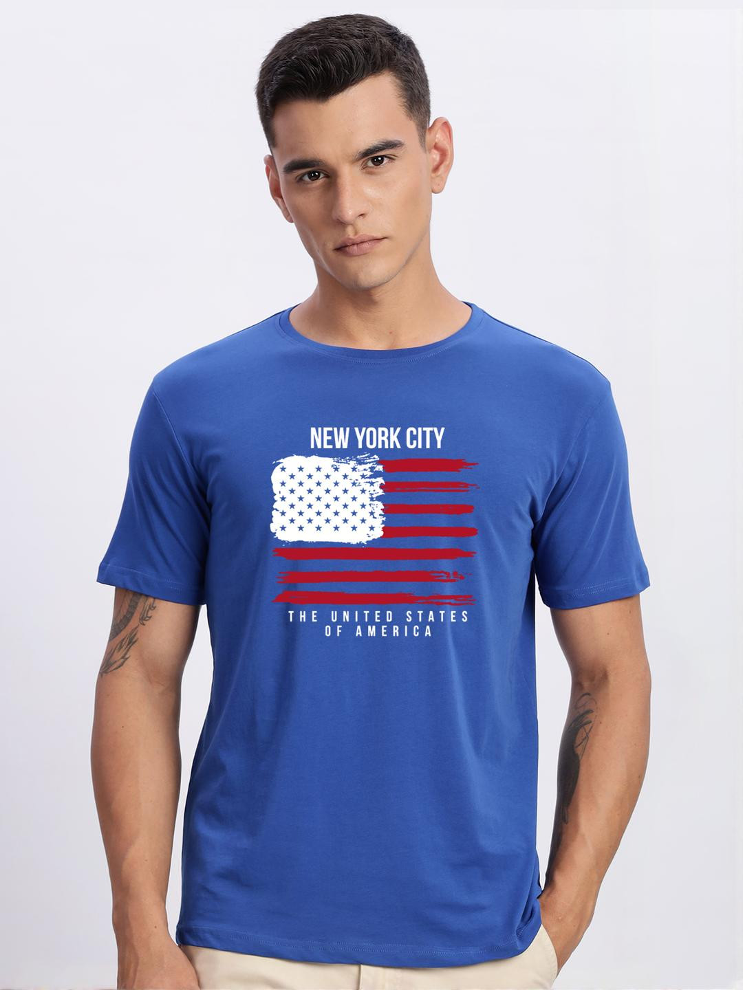 ADRO Men Blue Tshirts