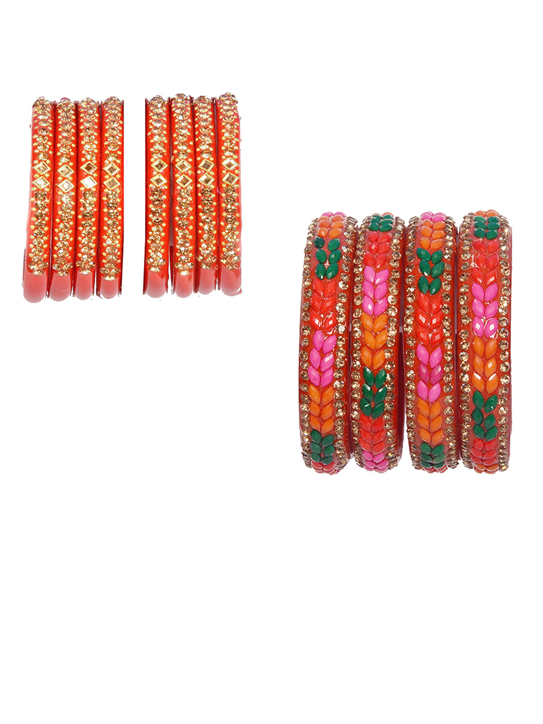 trylo fashion Set Of 2 Glass Stone Studded Bangles