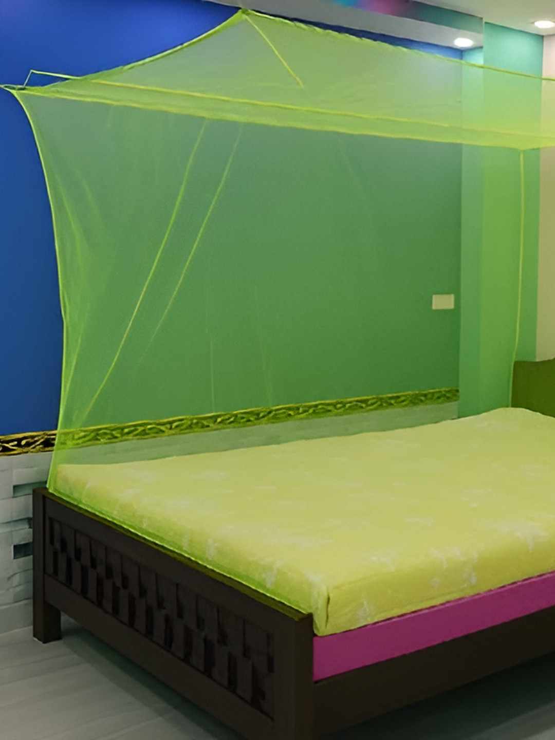 MEHON CRAFT Green Queen Size Tent Mosquito Net