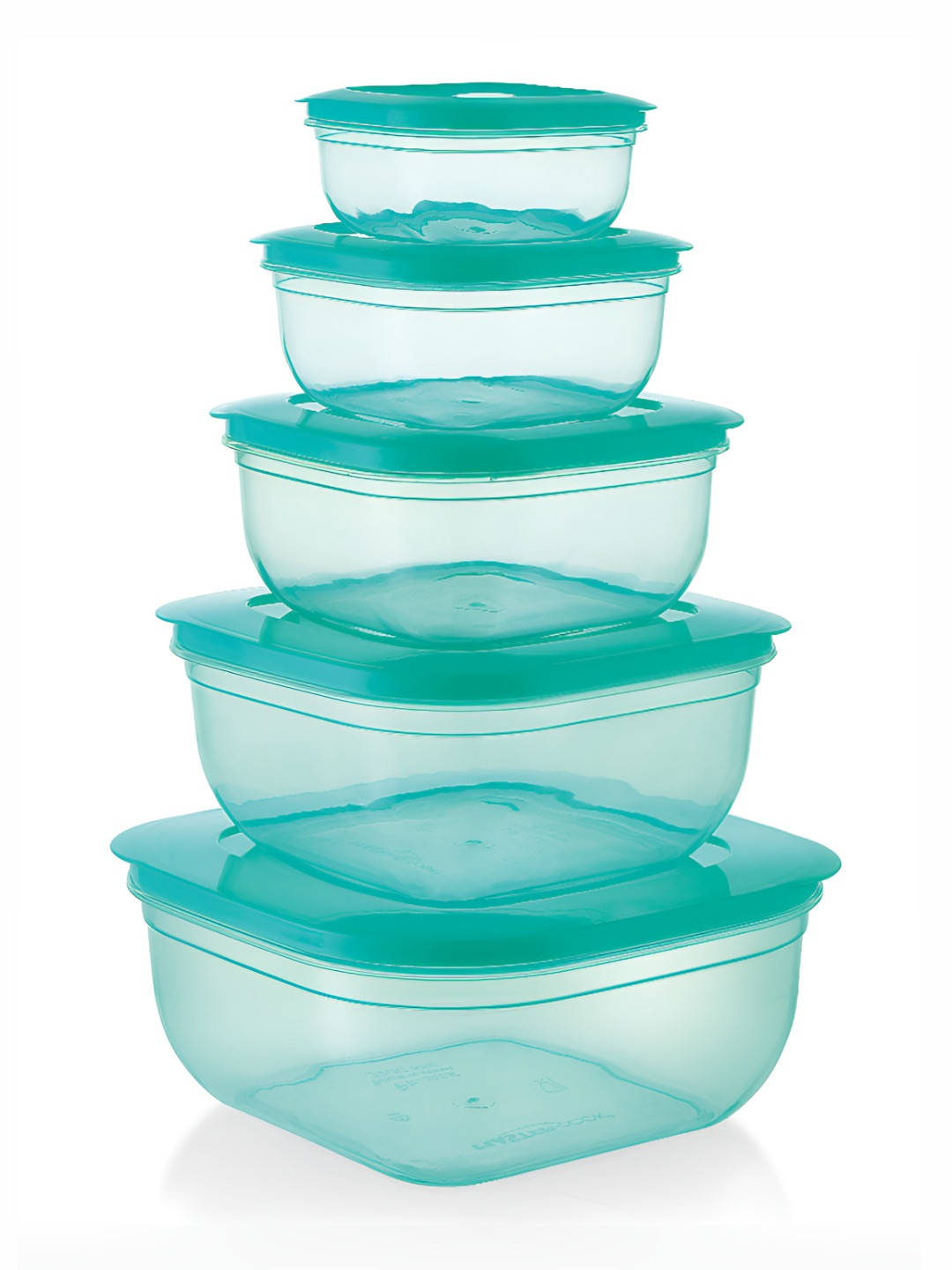 MATVIZO Green 5 Pieces Square Air Tight  Fridge Container Containers