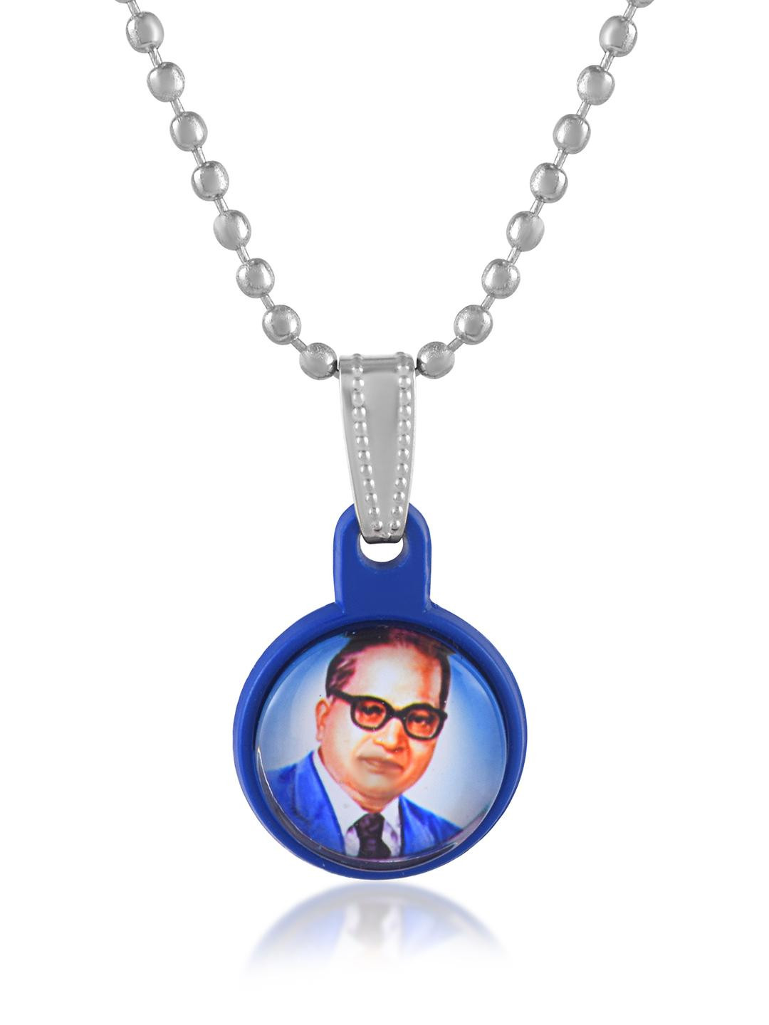 Morir Dr. B.R. Ambedkar and Gautam Buddha Round Both Side Pendant