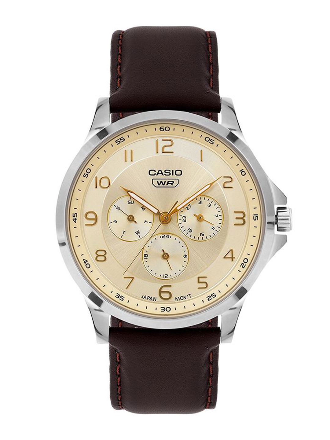 CASIO Men Dial & Leather Straps Analogue Watch A2457