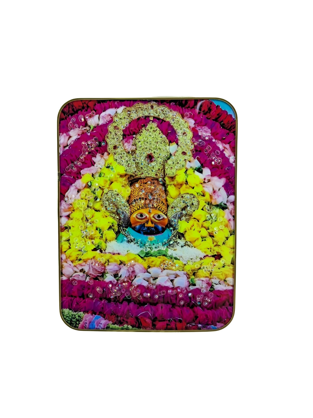 SHRI KHATU SHYAM CREATION Yellow & Blue Goddess Printed Wall Photo Frame