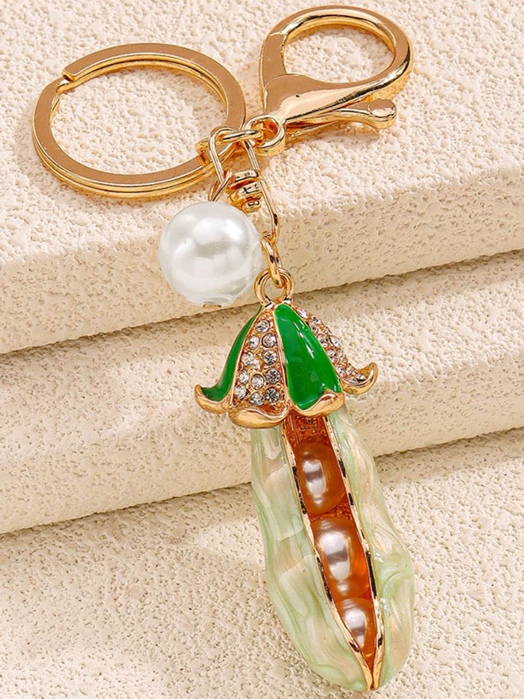 SALTY Yellow & Green Embellished Bag & Purse Peas Charm