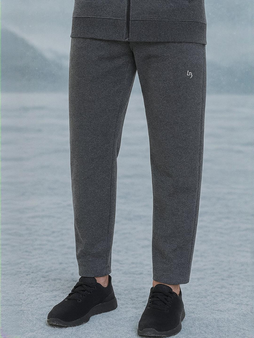 LEE BONEE Men Plus Size Solid Two Thread Cotton Fleece Winter Track Pant