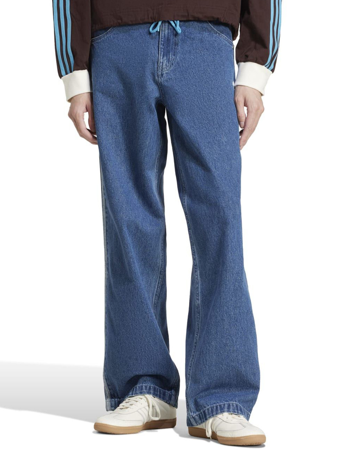 ADIDAS Originals Men Wide-Leg Mid-Rise Cotton Jeans