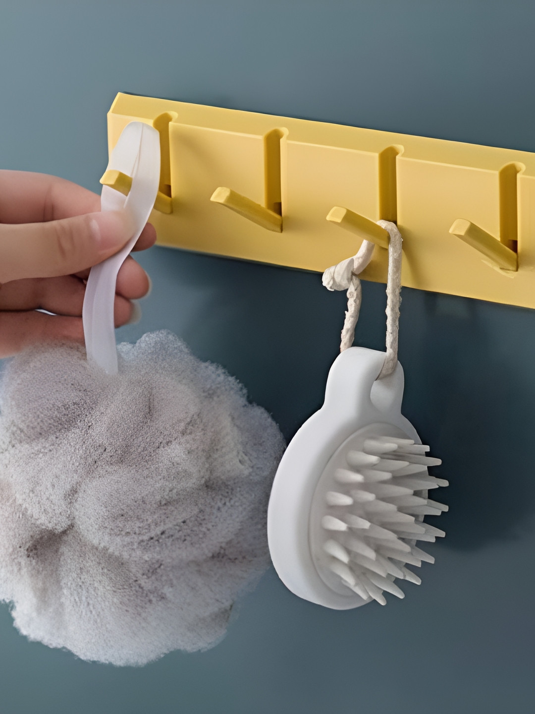 upkaranwale Yellow 4-Hook Wall Mount Door Back Hook Coat Hanger