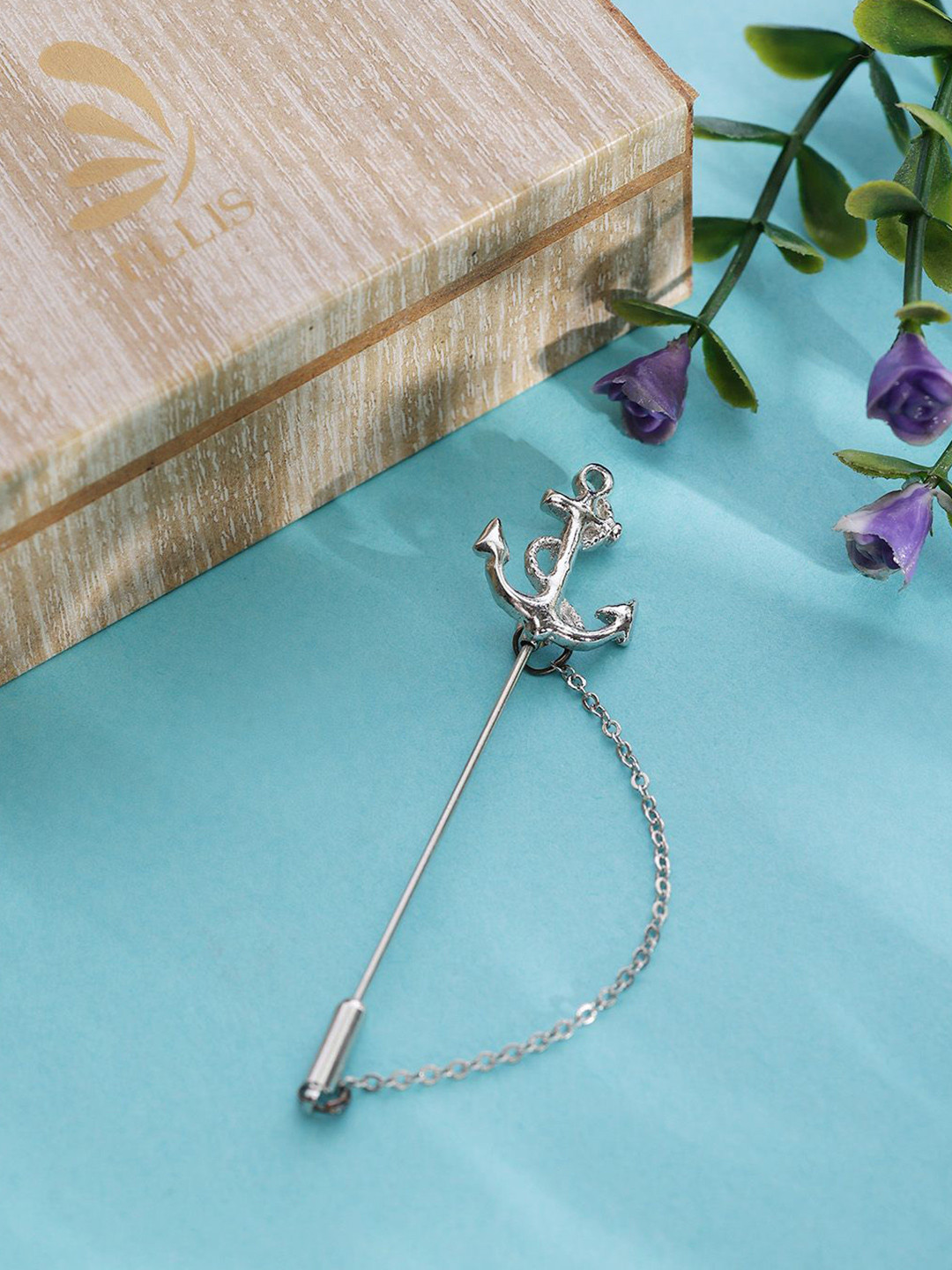 ELLIS Men Anchor Minimal Lapel Pin Brooch