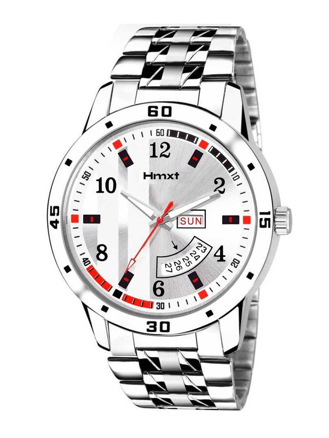 HMXT Men Round Dial & Stainless Steel Bracelet Style Straps Analogue Watch HMXT-33