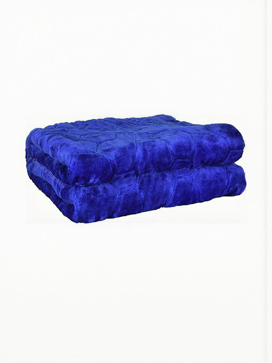 Doristyle Blue 500 GSM Checked Microfiber Double Bed Comforter