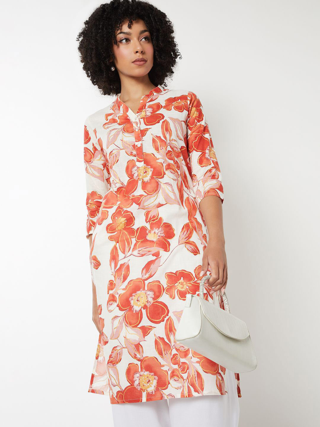 max Women Floral Printed Daily Cotton Straight Kurta